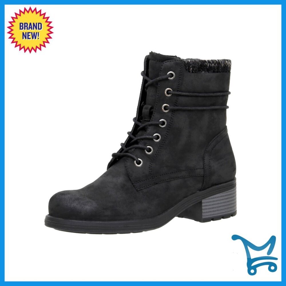 Women's Lace Up Ankle Boots with Memory Foam and Side Zipper